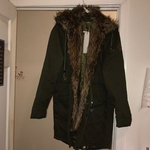Hunter green winter parka